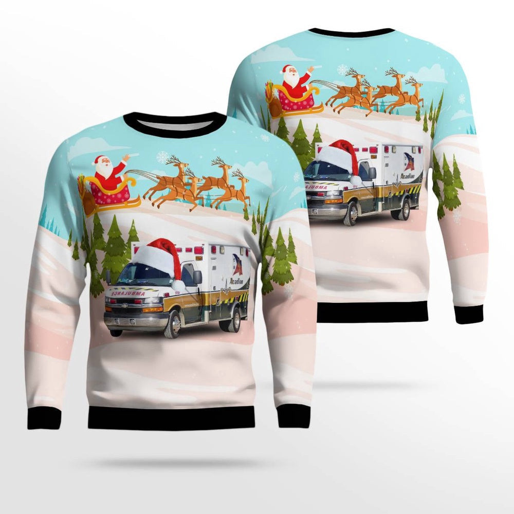 Acadian Ambulance Lutcher Funny Ugly Christmas Sweater Funny Gifts for Friends