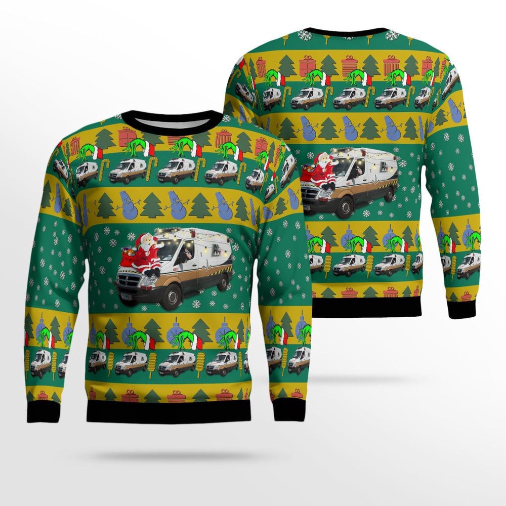 Acadian Ambulance AOP Ugly Sweater Christmas Holiday Sweater